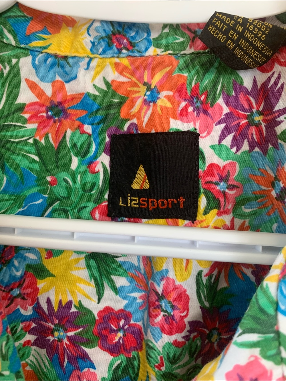 Vintage Liz Sport Short Sleeve Button Down Shirt 100% Cotton Bright Colorful - Picture 4 of 13